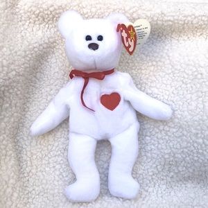 VALENTINO TY BEANIE BABY WHITE BEAR 94 RARE